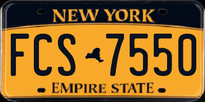 NY license plate FCS7550
