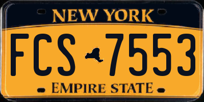 NY license plate FCS7553