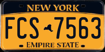 NY license plate FCS7563