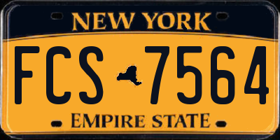 NY license plate FCS7564