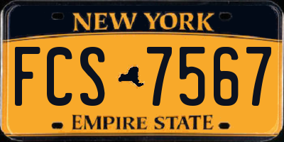 NY license plate FCS7567