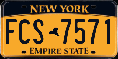 NY license plate FCS7571