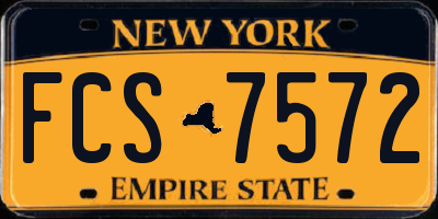 NY license plate FCS7572