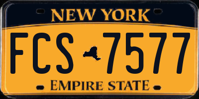 NY license plate FCS7577
