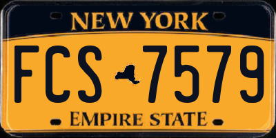 NY license plate FCS7579