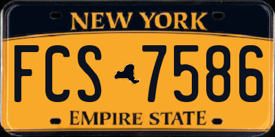 NY license plate FCS7586