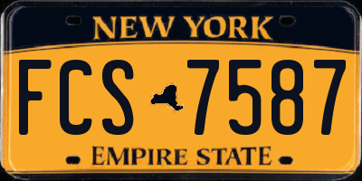 NY license plate FCS7587