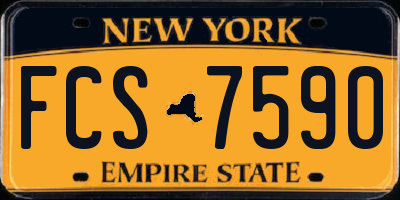 NY license plate FCS7590