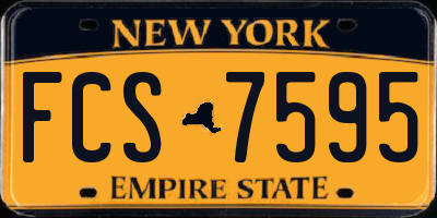 NY license plate FCS7595