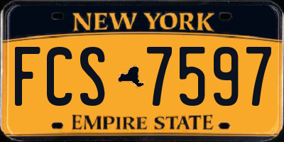 NY license plate FCS7597