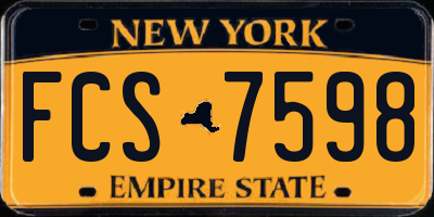 NY license plate FCS7598