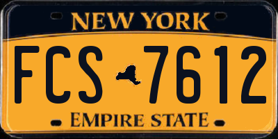 NY license plate FCS7612