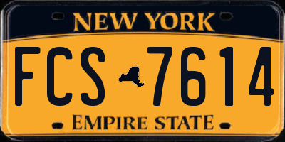 NY license plate FCS7614