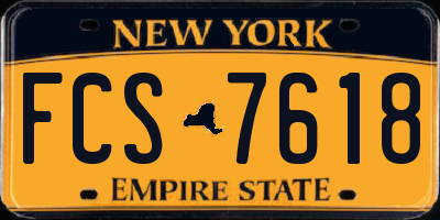 NY license plate FCS7618