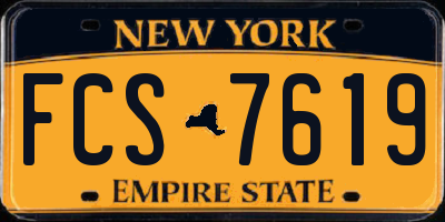 NY license plate FCS7619
