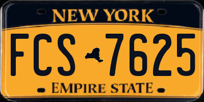 NY license plate FCS7625