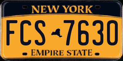 NY license plate FCS7630
