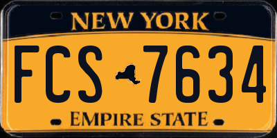 NY license plate FCS7634