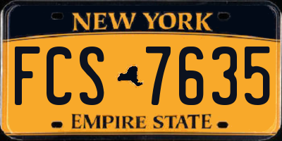 NY license plate FCS7635