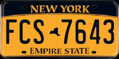 NY license plate FCS7643