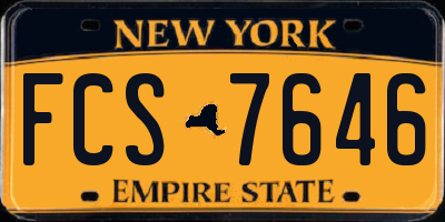 NY license plate FCS7646