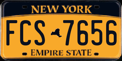 NY license plate FCS7656