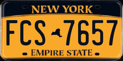 NY license plate FCS7657