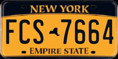 NY license plate FCS7664