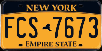 NY license plate FCS7673