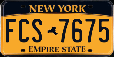 NY license plate FCS7675