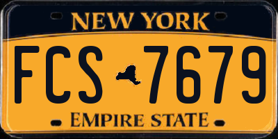 NY license plate FCS7679
