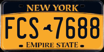NY license plate FCS7688