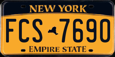 NY license plate FCS7690