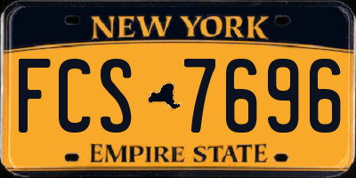 NY license plate FCS7696