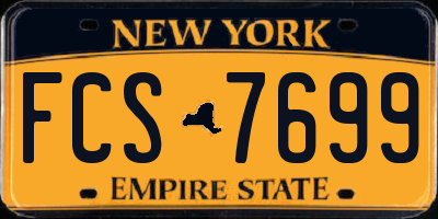 NY license plate FCS7699