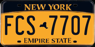 NY license plate FCS7707