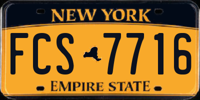 NY license plate FCS7716