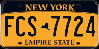 NY license plate FCS7724