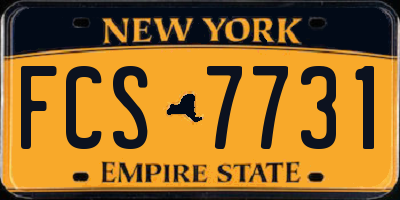 NY license plate FCS7731