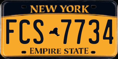 NY license plate FCS7734