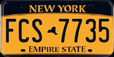 NY license plate FCS7735