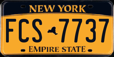 NY license plate FCS7737