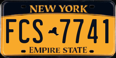 NY license plate FCS7741