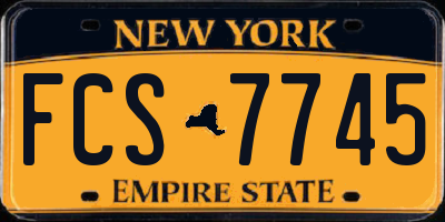 NY license plate FCS7745