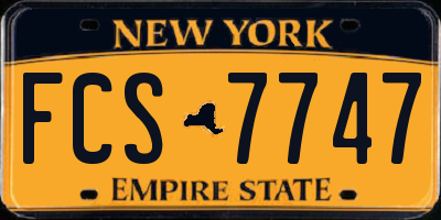 NY license plate FCS7747