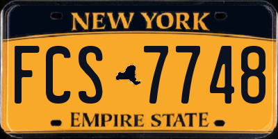 NY license plate FCS7748