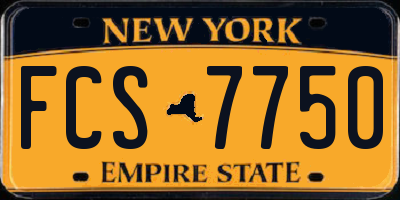 NY license plate FCS7750