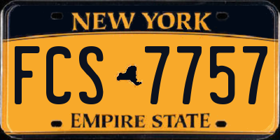 NY license plate FCS7757