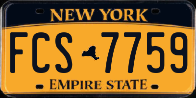 NY license plate FCS7759