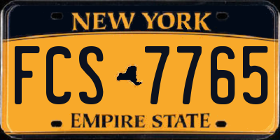 NY license plate FCS7765